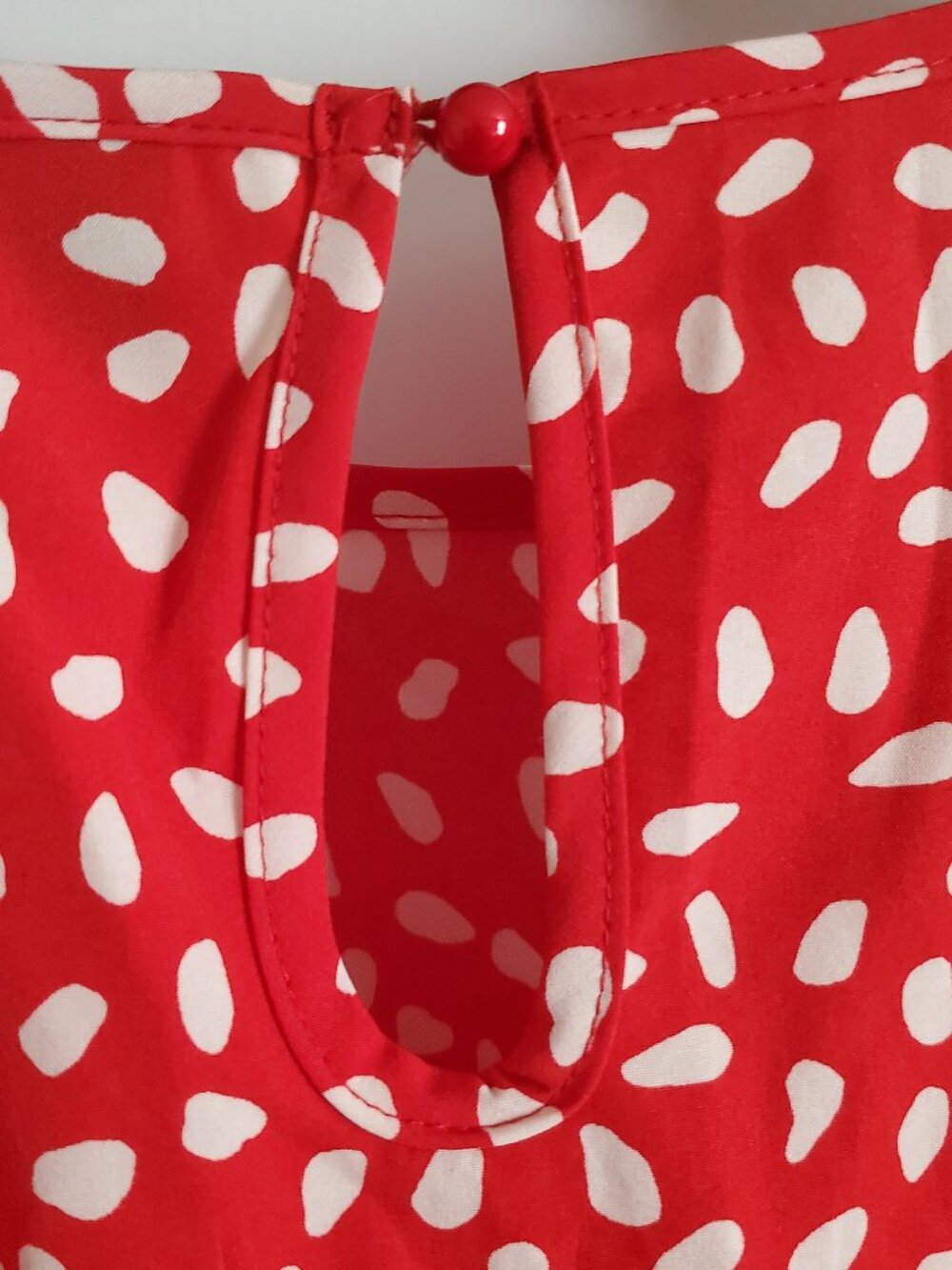 Shein Umgee Red Blue Dalmation Print Summer Dresses Vneck Ruffle Sleeveless - Picture 7 of 13